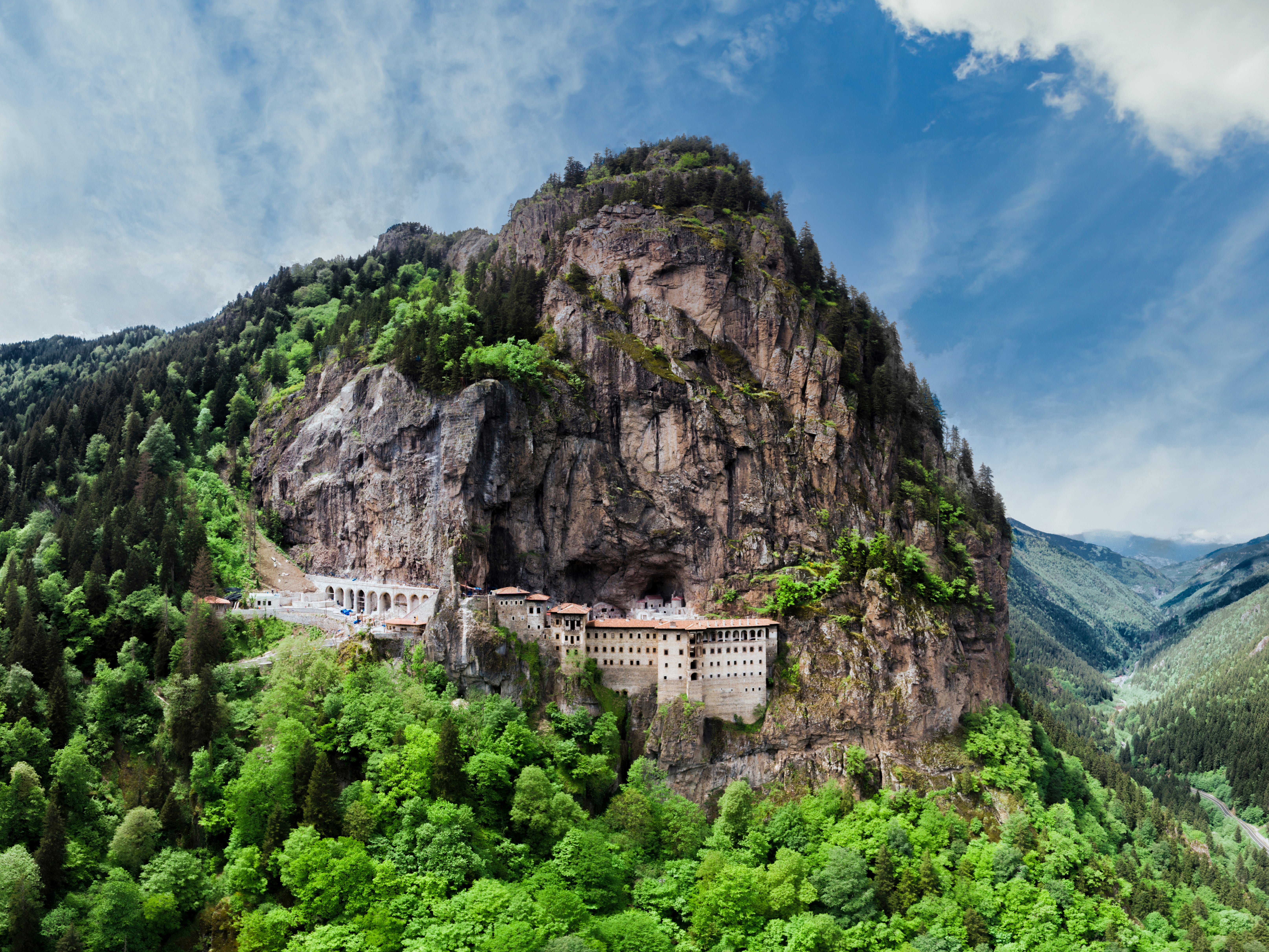 The Sümela Monastery located at Karadağ within the Pontic Mountains