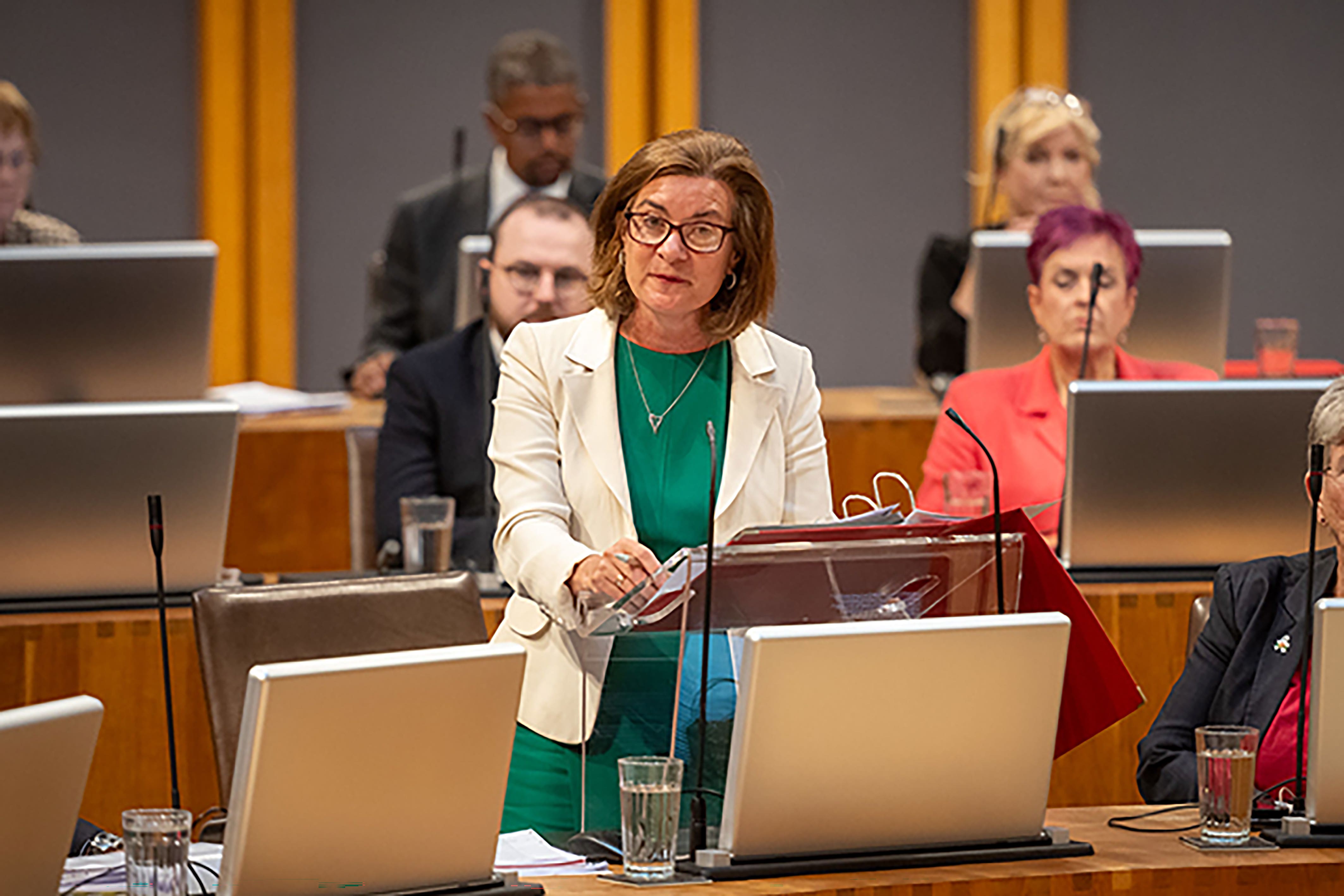 The First Minister of Wales Eluned Morgan during First Ministers Questions (Picture: Mark Lewis/Huw Evans Agency/Senedd Commission)