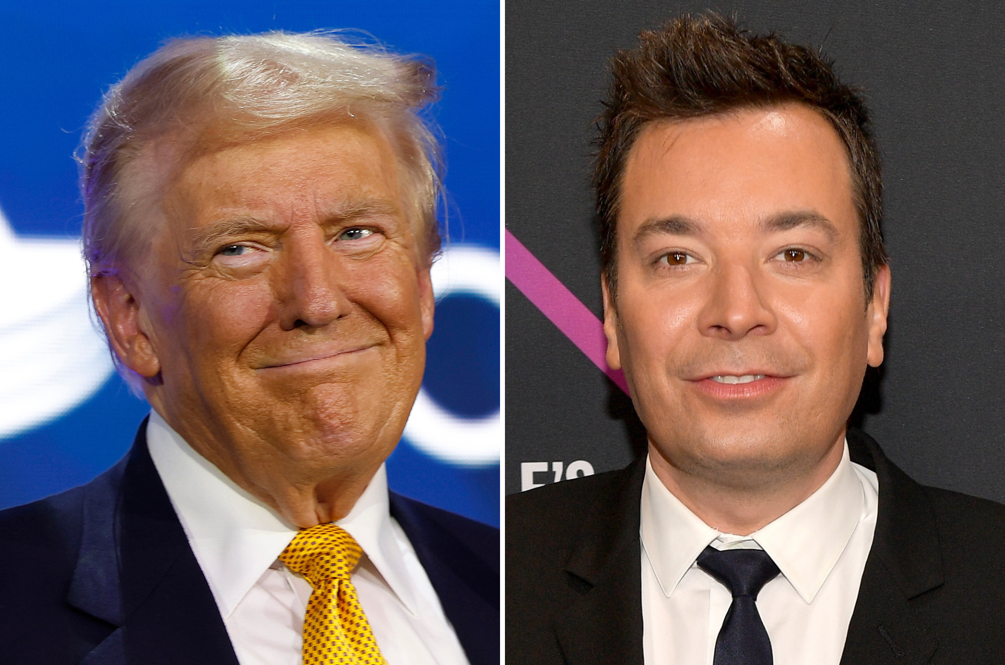 Donald Trump also slated Jimmy Fallon (right) at a rally on Monday