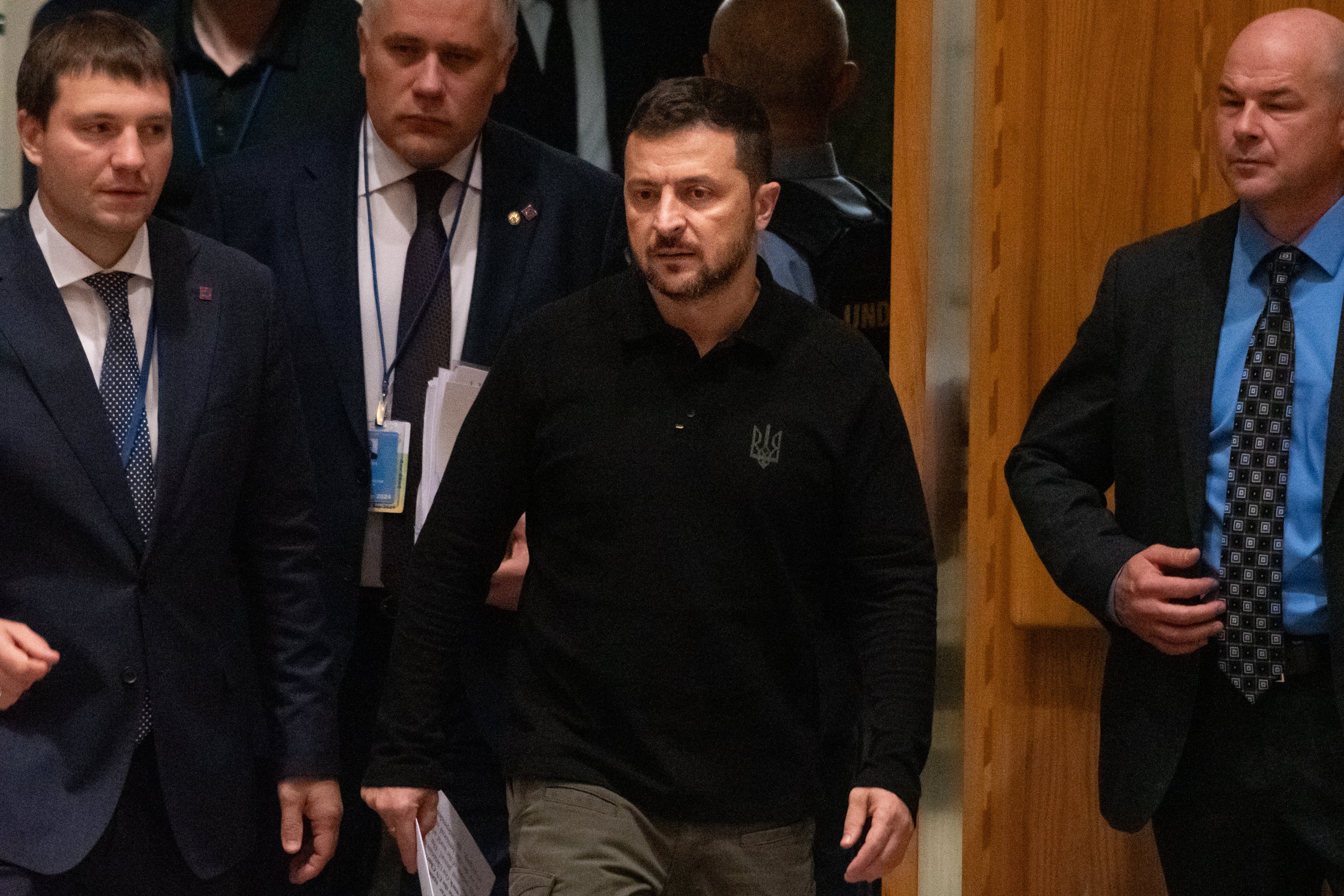 Volodymyr Zelensky arrives to the UN Security Council in New York City