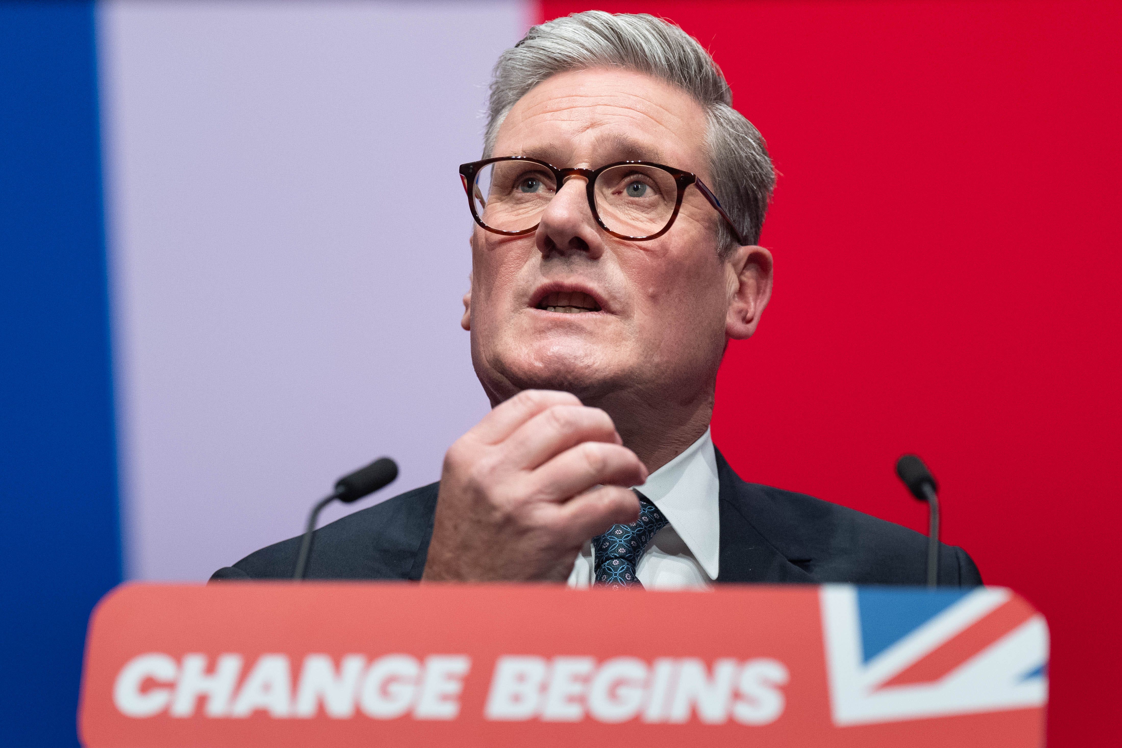 Prime Minister Keir Starmer delivers his keynote speech to the Labour Party Conference in Liverpool (PA)