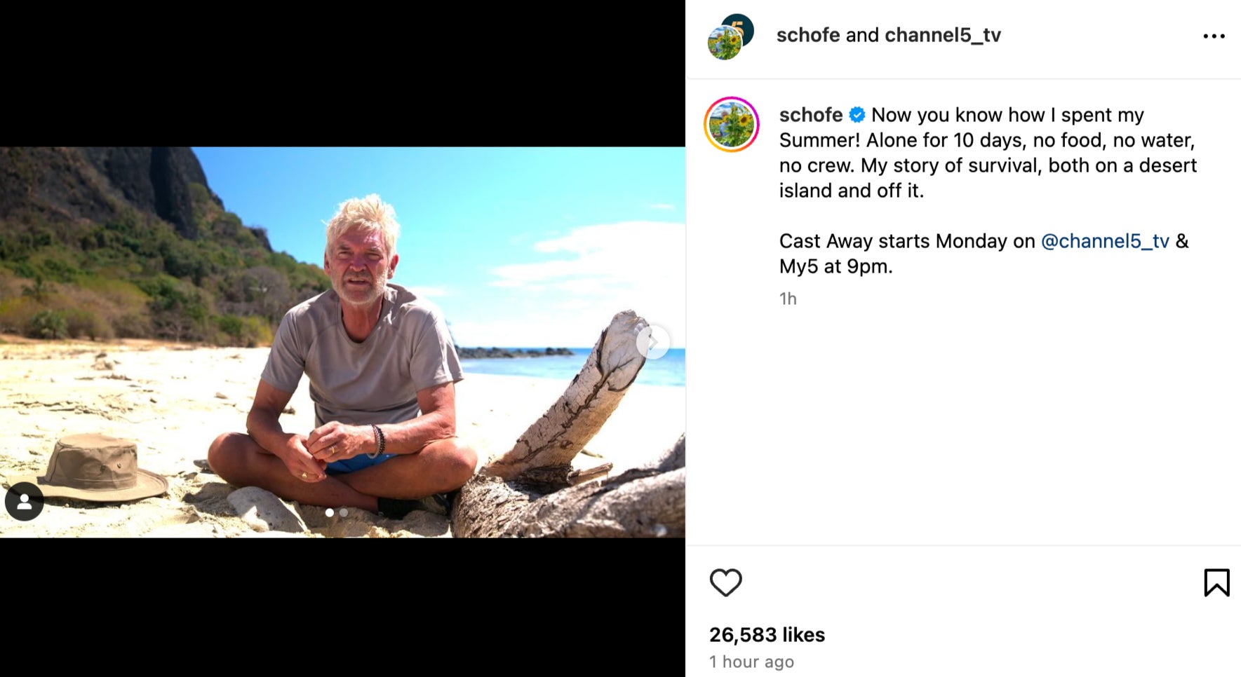 Schofield announced the show on Wednesday