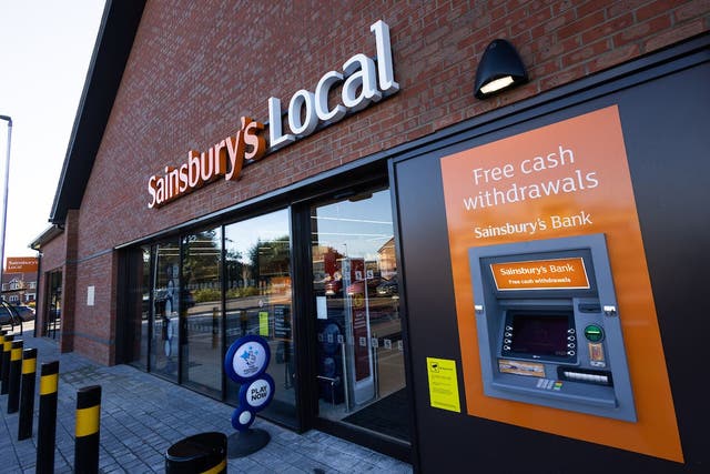 Sainsbury’s has agreed to sell its ATM machines to operator NoteMachine (Sainsbury’s/PA)