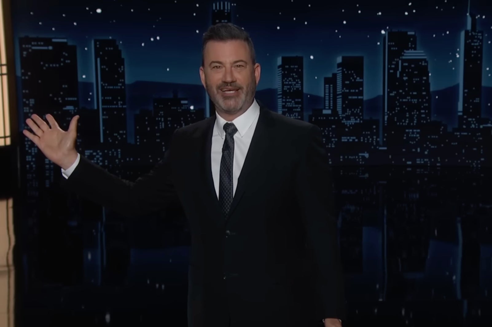 ‘Lady Liberty on the front and nothing behind it, just like Melania herself,’ Kimmel quipped