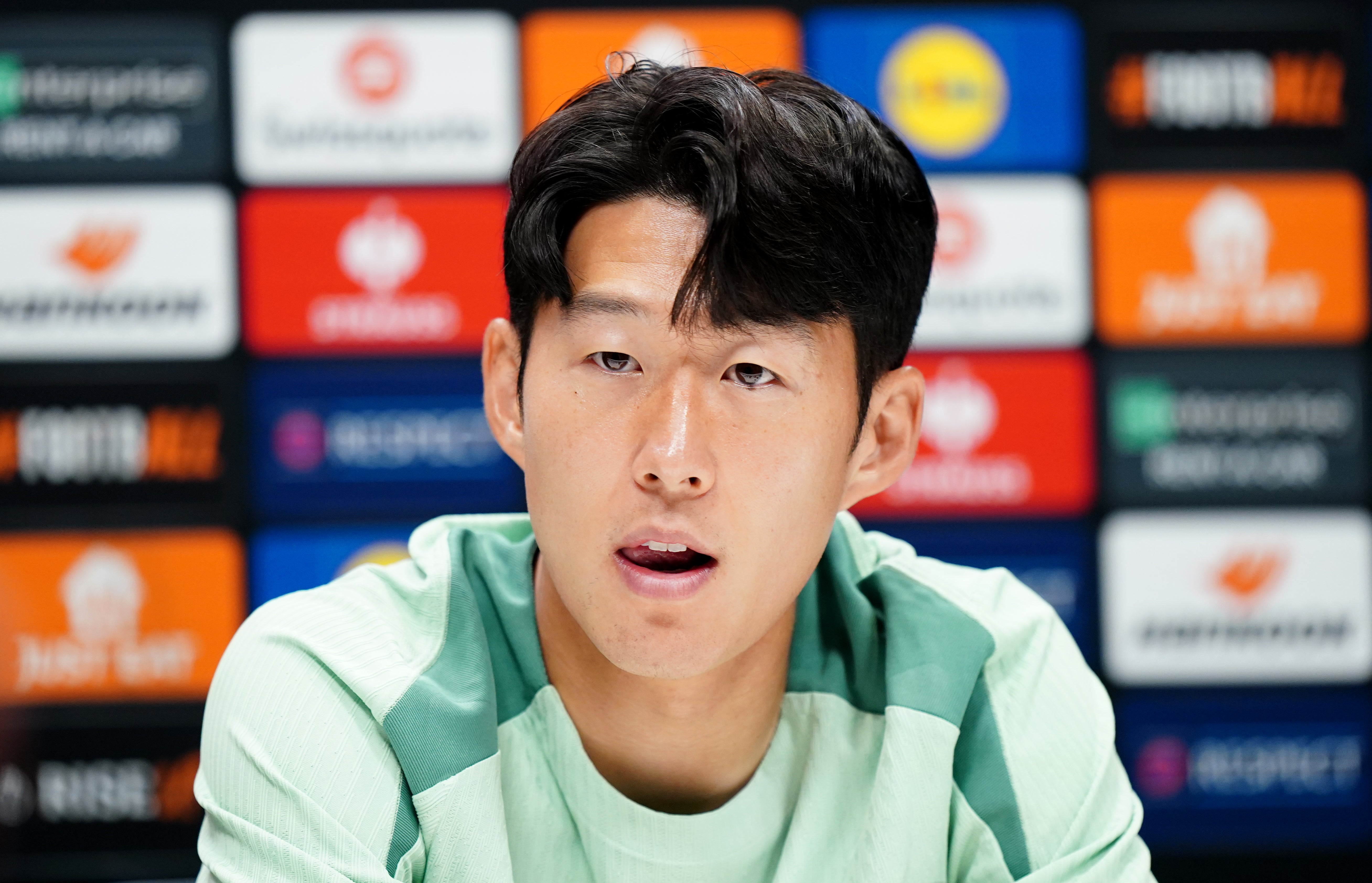 Son Heung-Min during a press conference at Hotspur Way training ground on Wednesday (Zac Goodwin/PA)