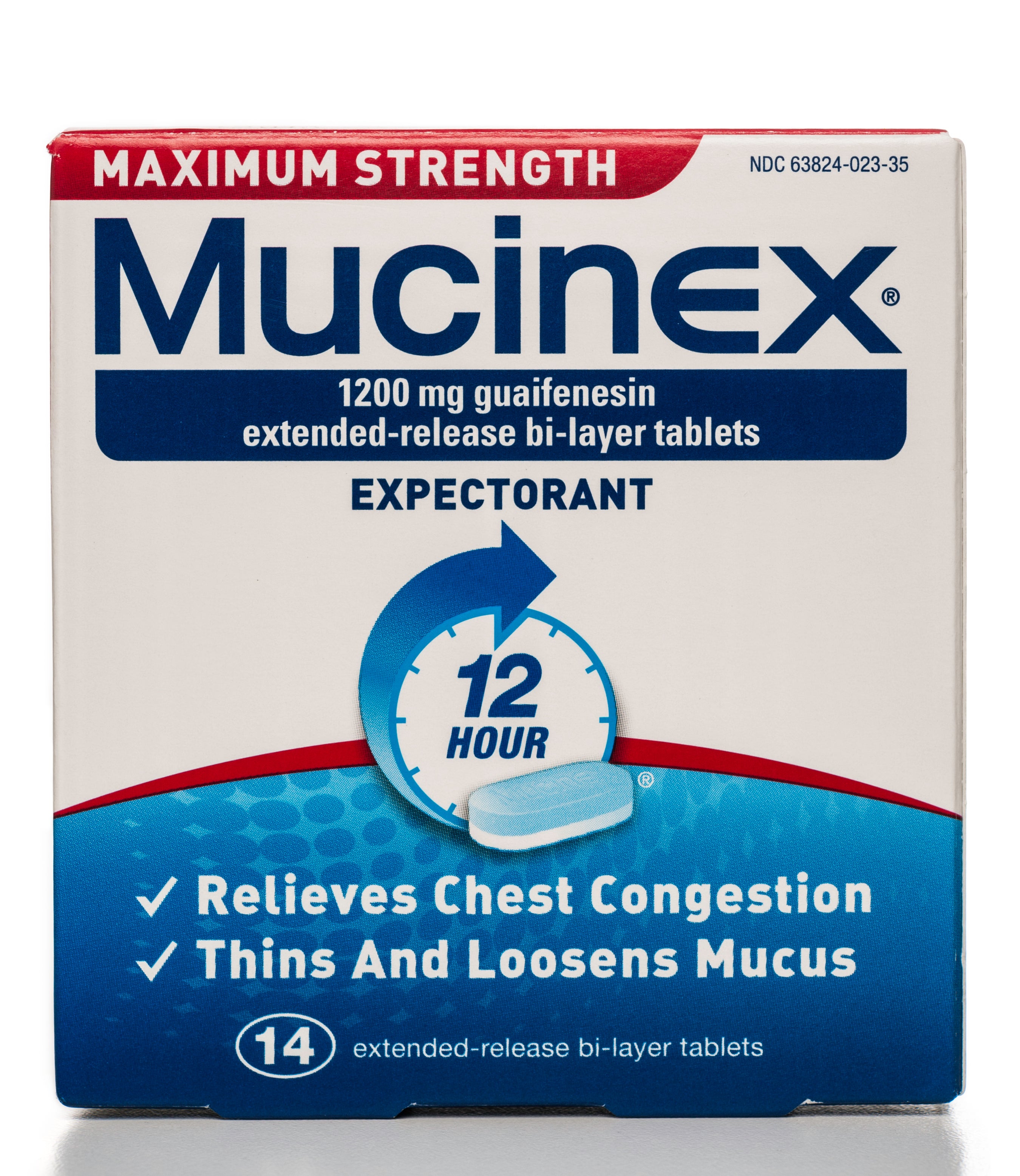 Mucinex contains guaifenesin, which is used to remove mucus and phlegm.