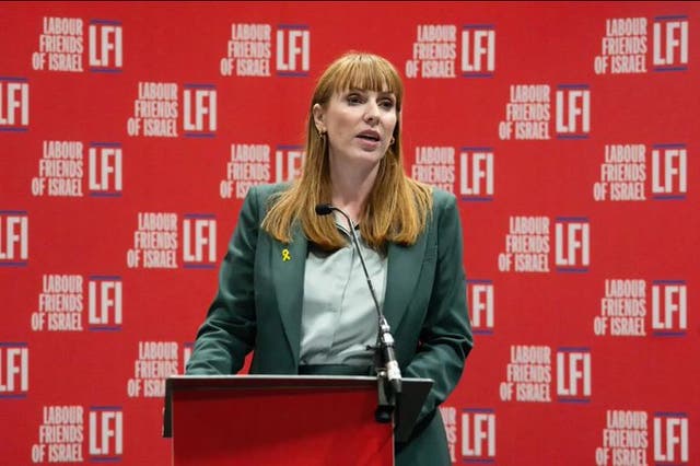 <p>Angela Rayner addresses the Labour Friends of Israel group at party conference </p>