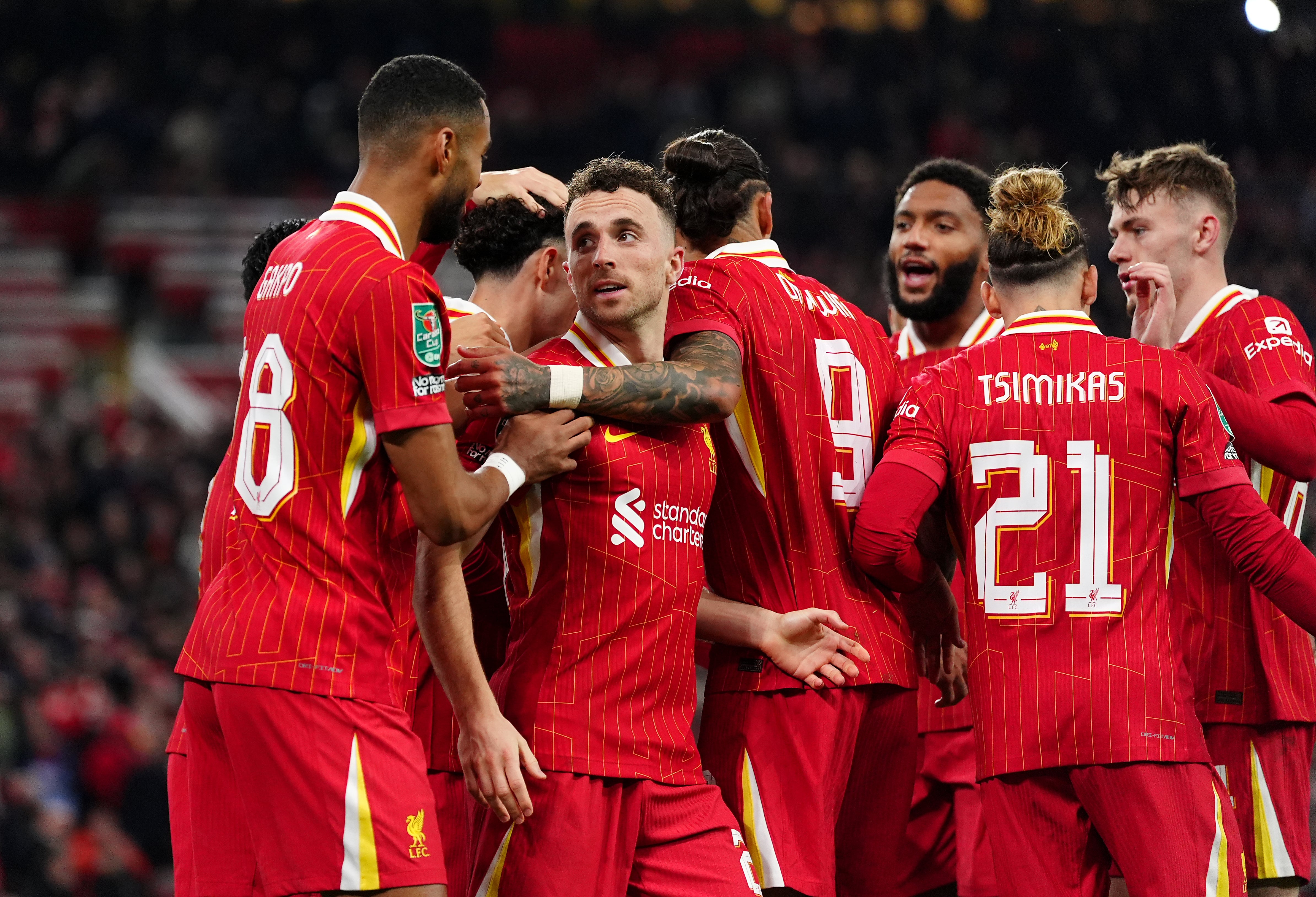 Jota celebrates scoring