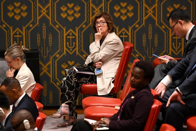 Downing Street chief of staff Sue Gray at the 79th UN General Assembly on Wednesday, where Sir Keir Starmer addressed world leaders (Leon Neal/PA)