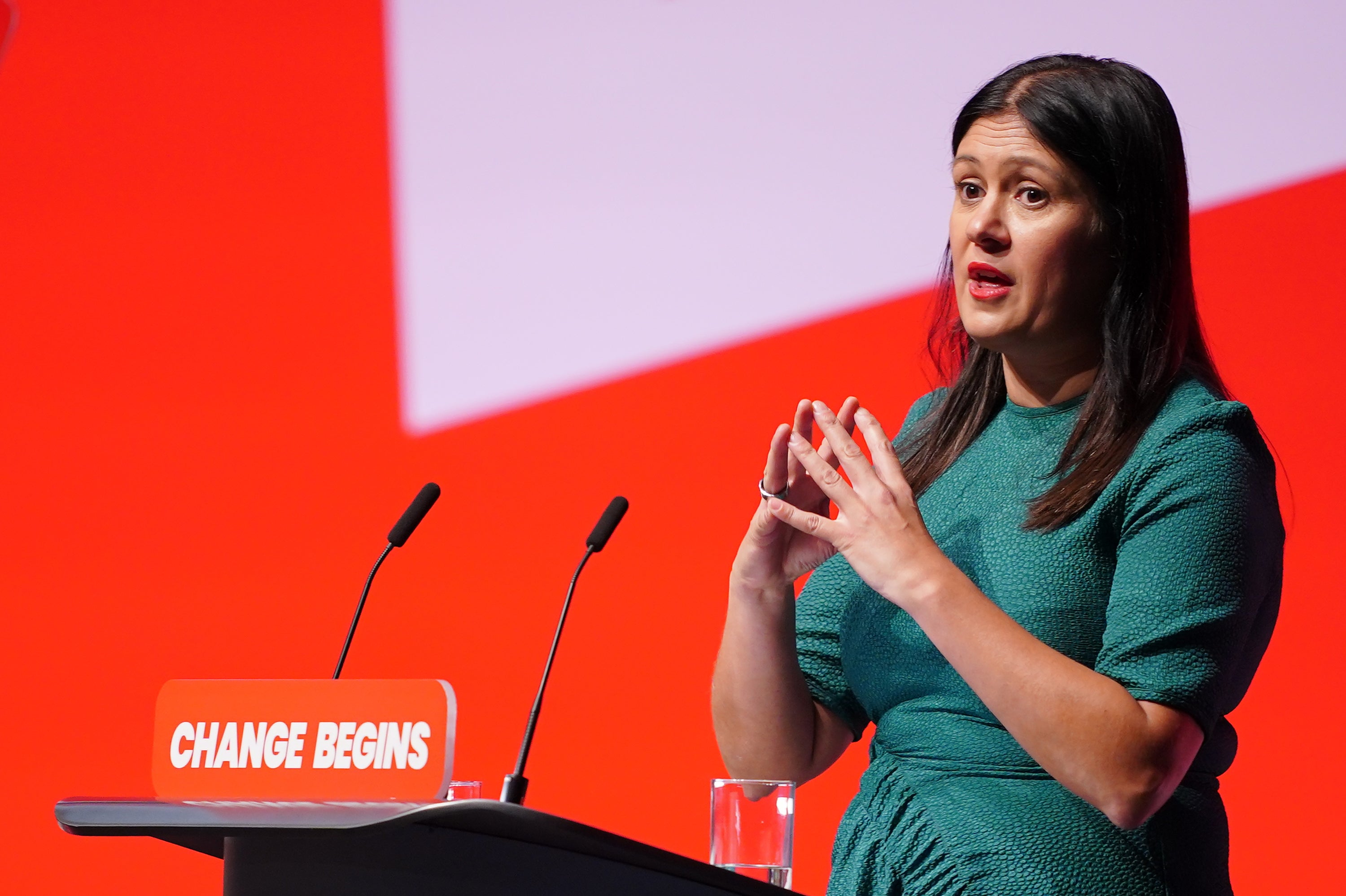 Culture Secretary Lisa Nandy speaks at the Labour Conference (Peter Byrne/PA)