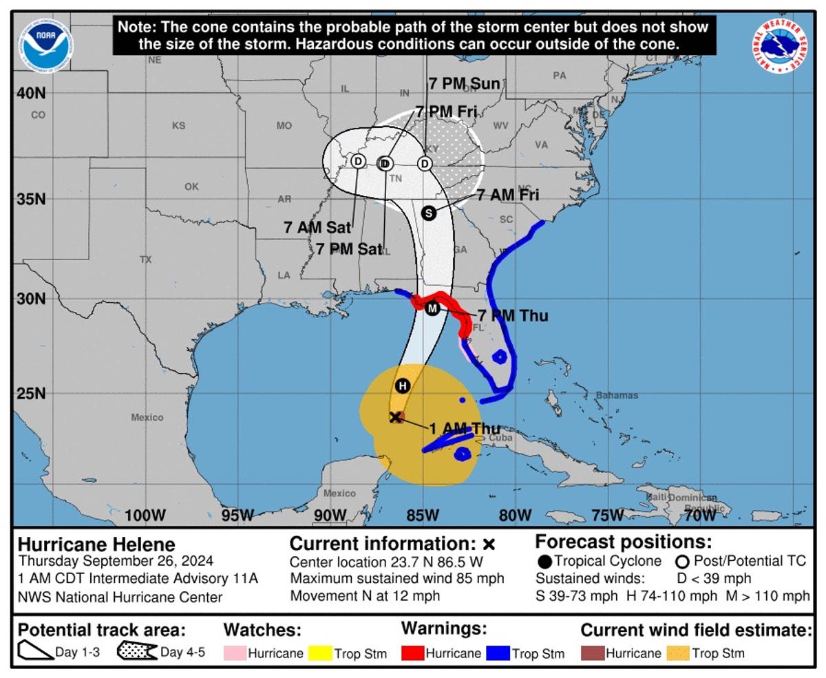 Mapped: Charting Hurricane Helene’s path as catastrophic storm makes landfall
