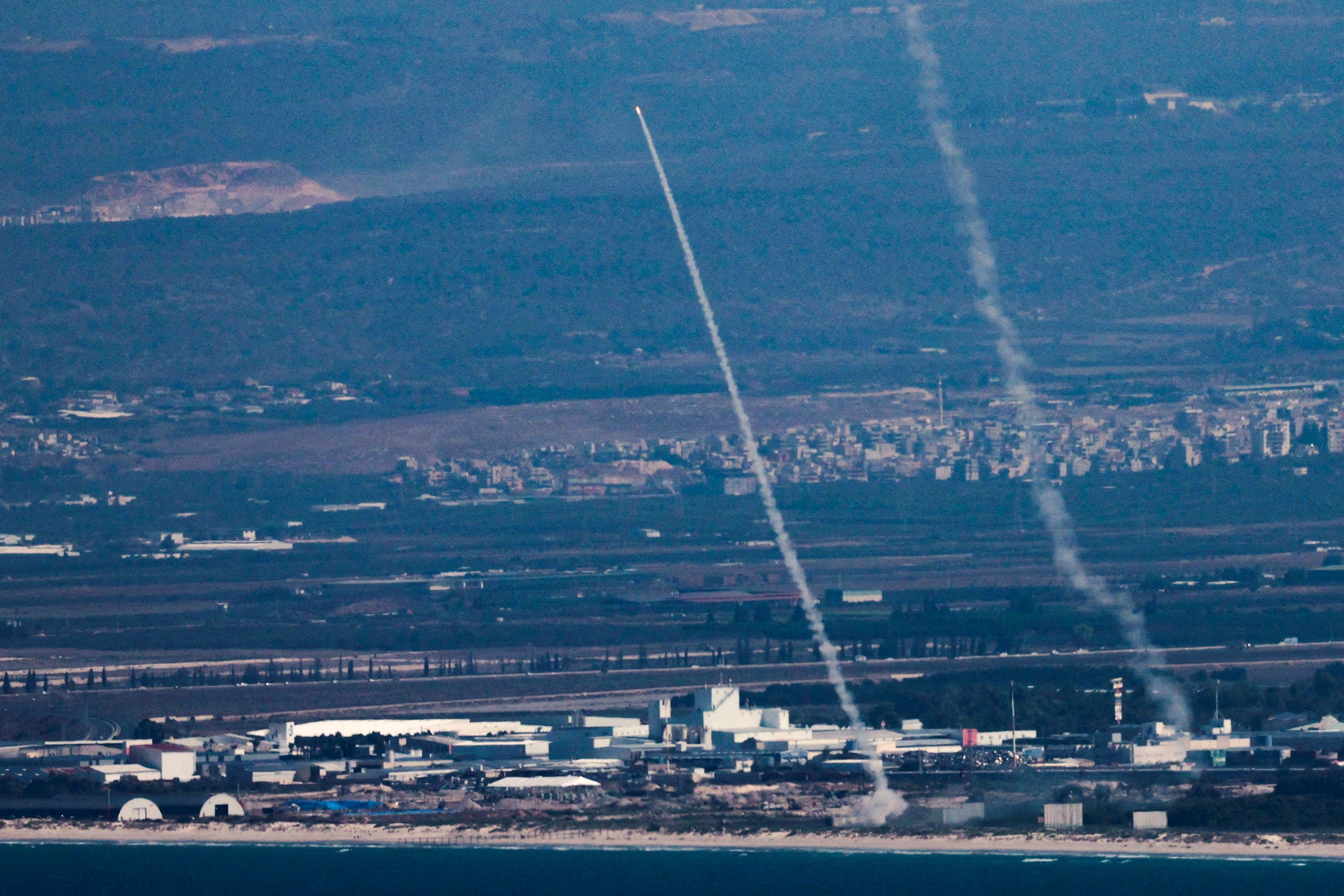 Israel’s Iron Dome anti-missile system intercepts rockets launched from Lebanon