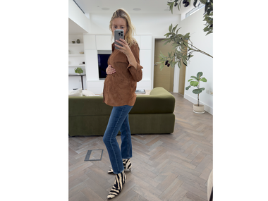 Paige Cindy Maternity Straight Jean - Mel | Blue Size 31
