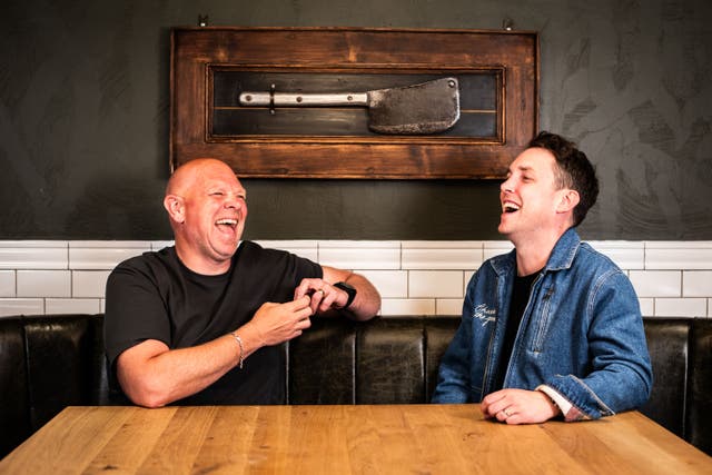 Proper Tasty Pub Quiz is hosted by two Michelin star chef Tom Kerridge and broadcaster Chris Stark. (M&S Gastropub/PA)