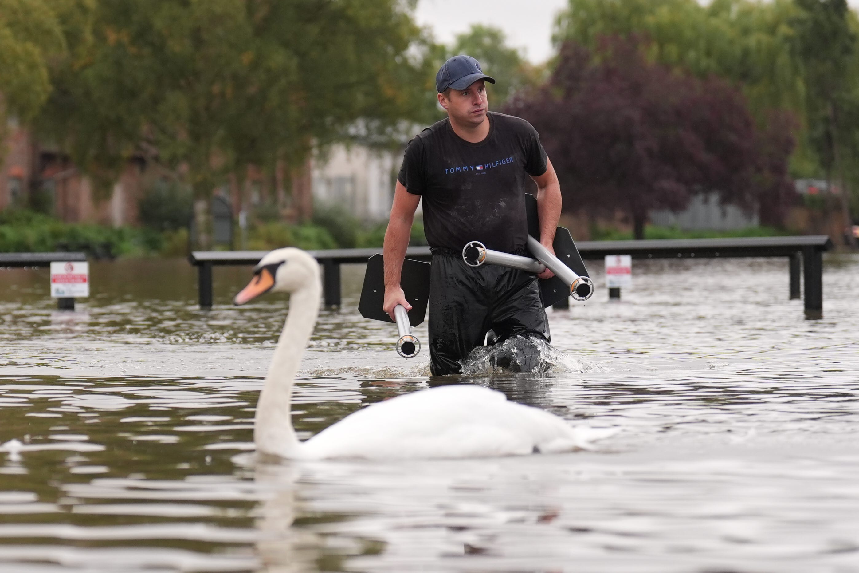 Parts of the country saw more than the monthly average rainfall on Monday (Joe Giddens/PA)