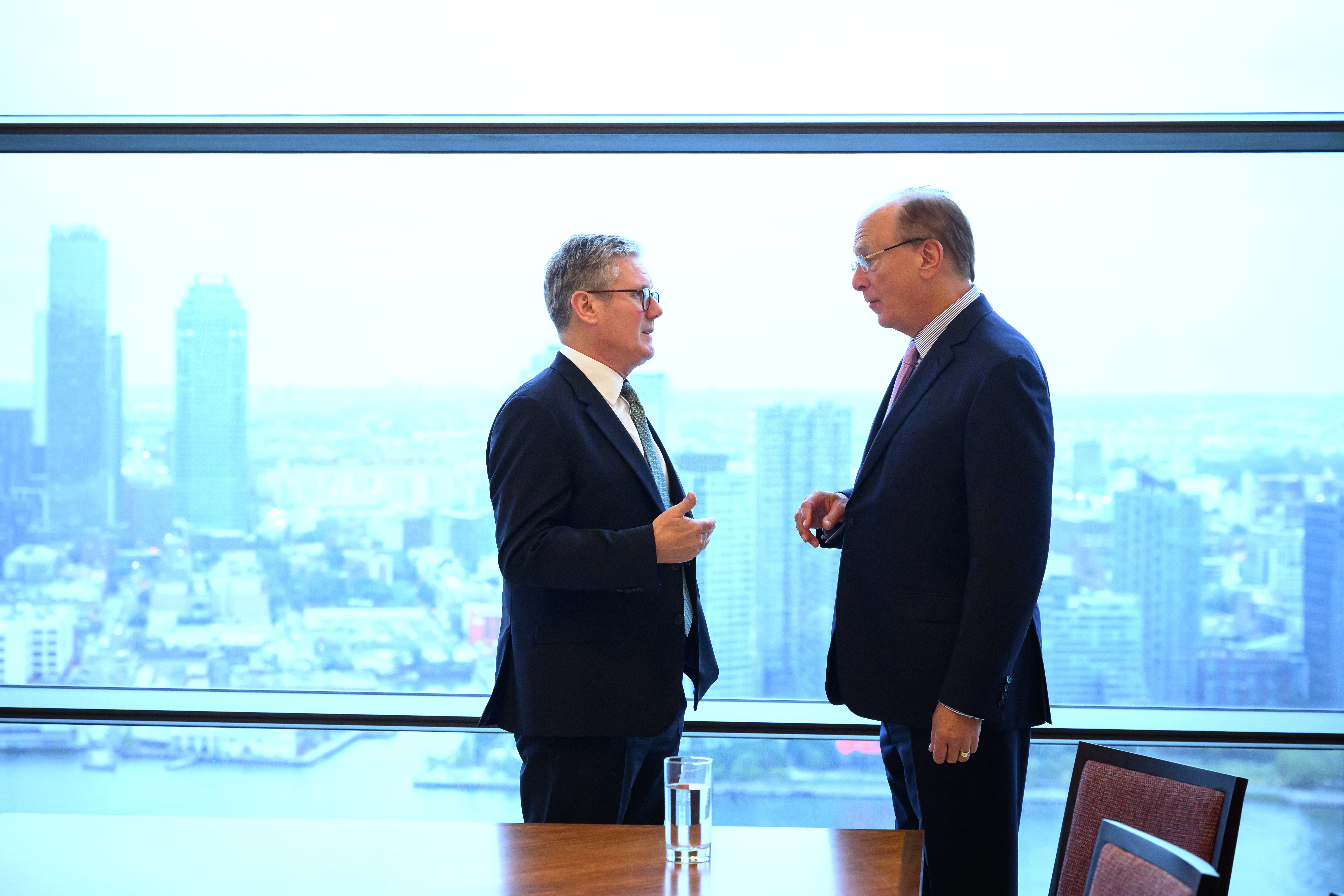 Sir Keir Starmer meets with the CEO of Blackrock Larry Fink in New York ahead of addressing the United Nations General Assembly