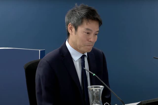 <p>Professor Kevin Fong, former national clinical adviser in emergency preparedness resilience and response, was in tears while giving evidence to the UK Covid-19 Inquiry (UK Covid-19 Inquiry/PA)</p>