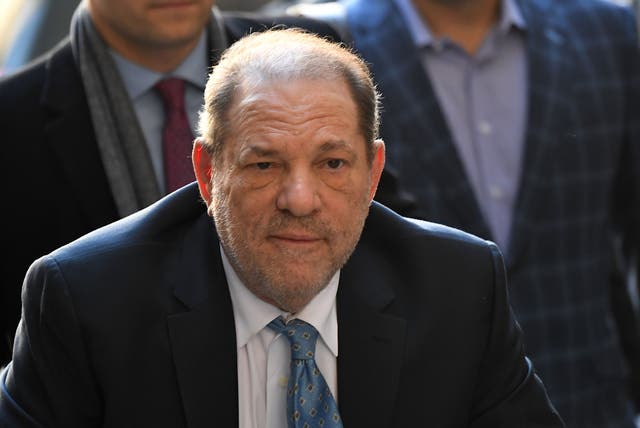 <p>Harvey Weinstein arrives at the Manhattan Criminal Court, on February 24, 2020</p>