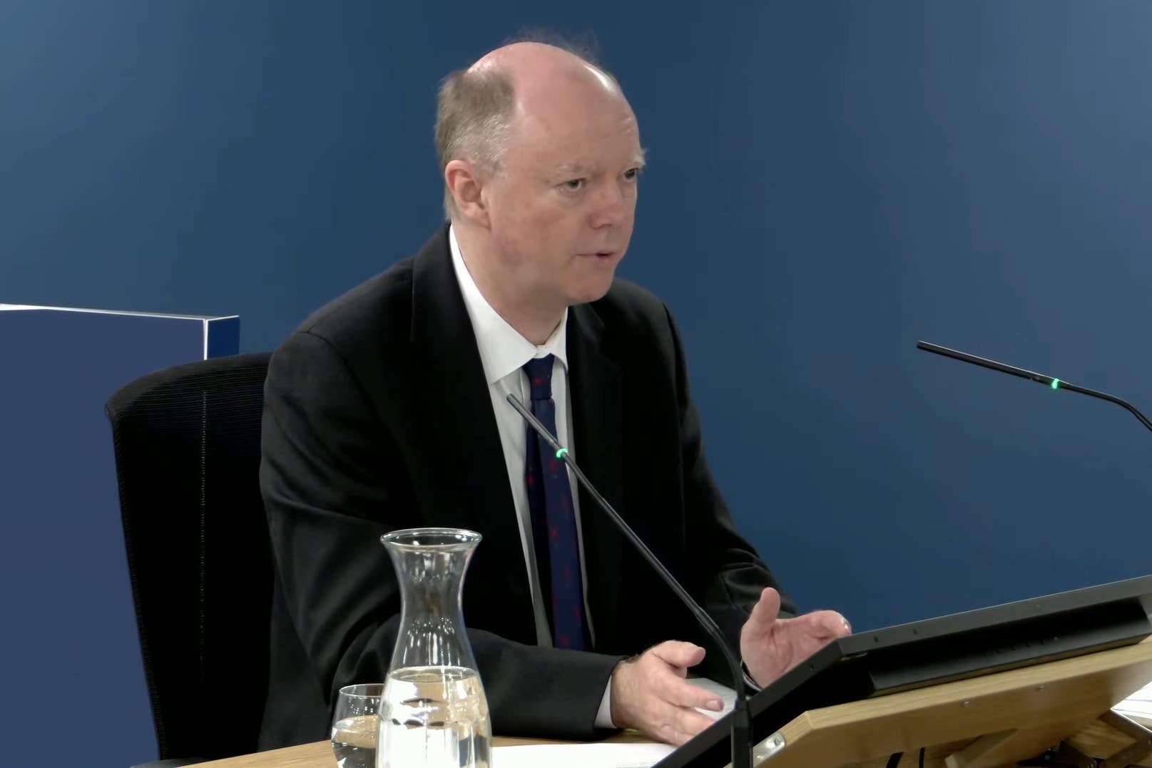 Professor Sir Chris Whitty has been giving evidence (UK Covid-19 Inquiry/PA)