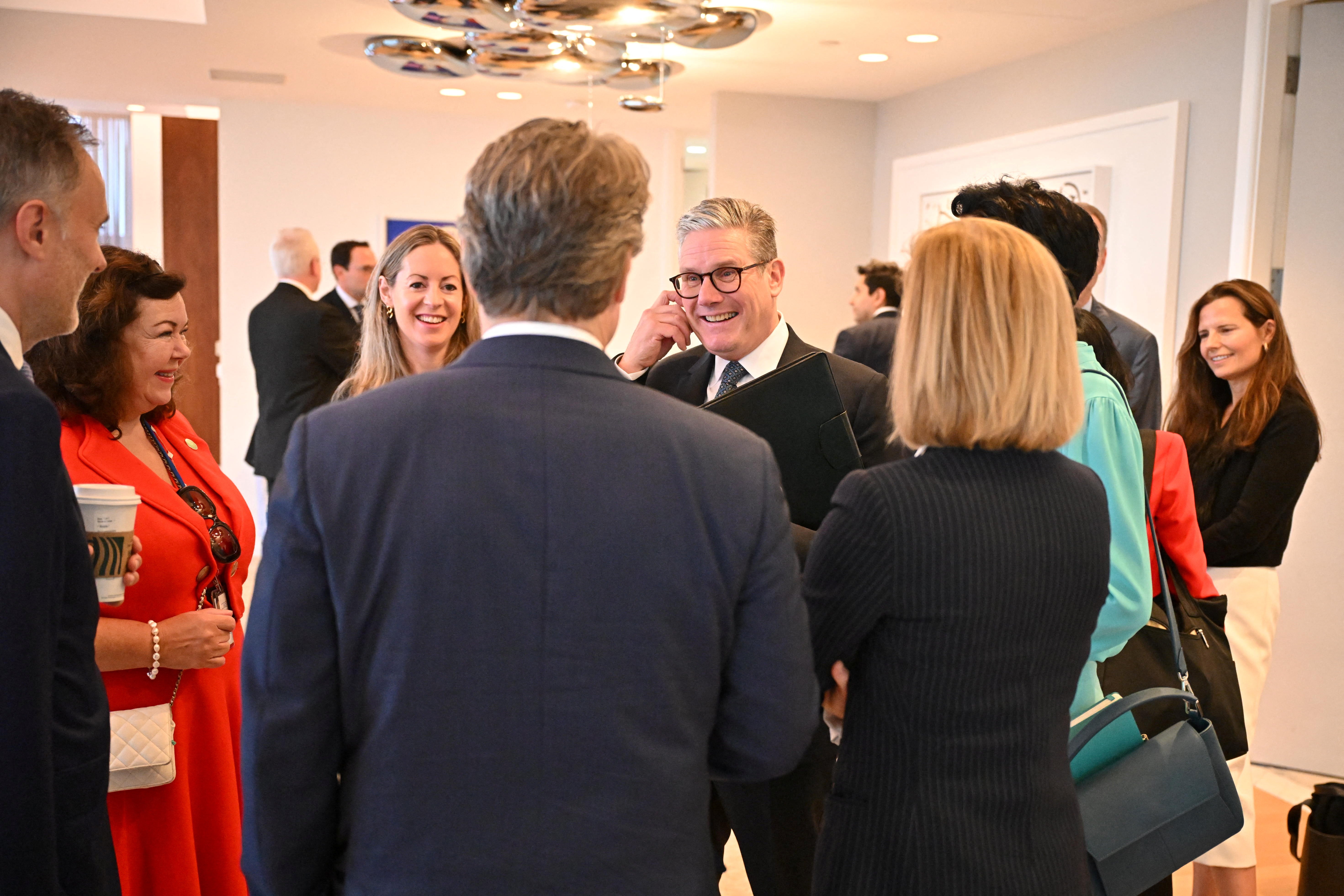 Keir Starmer attends a breakfast meeting with business leaders at the consul general’s residence around the fringes of the 79th United Nations General Assembly