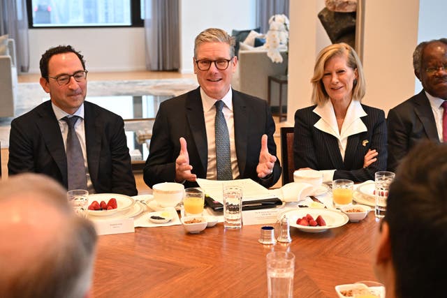 The Prime Minister hosted a breakfast meeting with executives in New York (Leon Neal/PA)