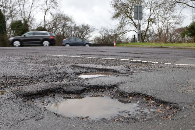 Louise Haigh said the state of the nation’s roads had become a ‘constant and visible reminder of the decline in our country’s infrastructure’ (Joe Giddens/PA)