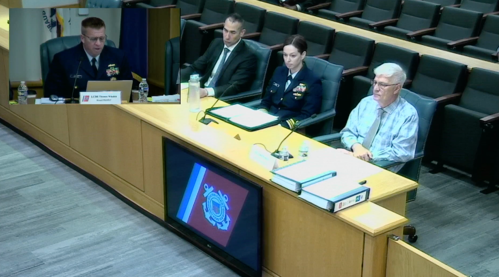 John Winters of Coast Guard Sector Puget Sound testifies before the Coast Guard Marine Board of Investigation on Thursday