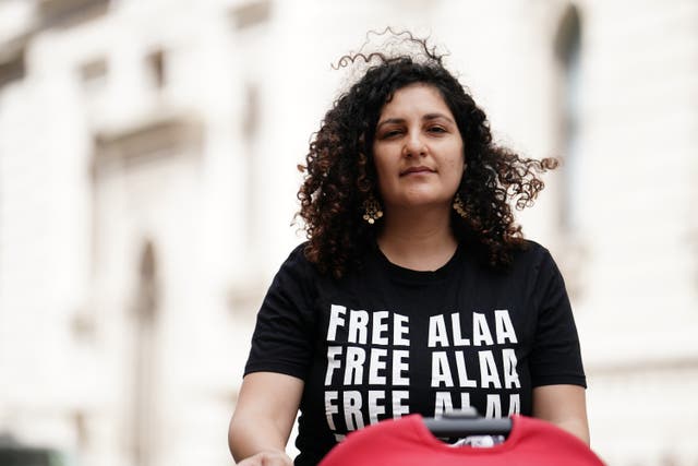 Mona Seif, the sister of British-Egyptian writer Alaa Abd El-Fattah (Jordan Pettitt/PA)