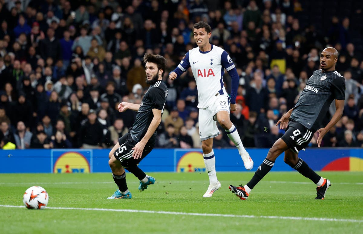 Tottenham vs Qarabag LIVE: Europa League newest rating as Brennan Johnson fires 10-man Spurs in entrance after delayed kick-off