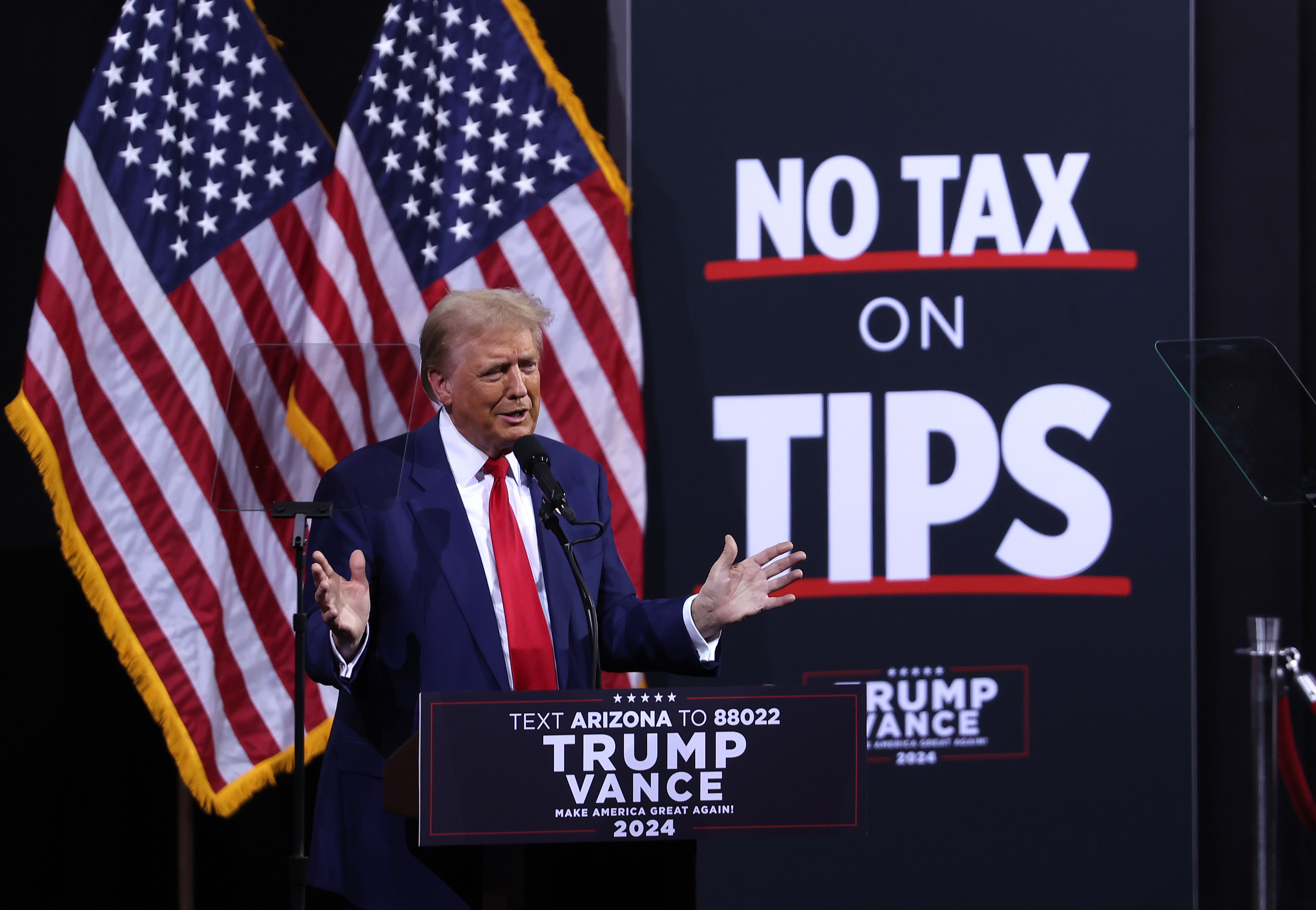 Republican presidential candidate Donald Trump has campaigned on a ‘no tax on tips’ economic mesage