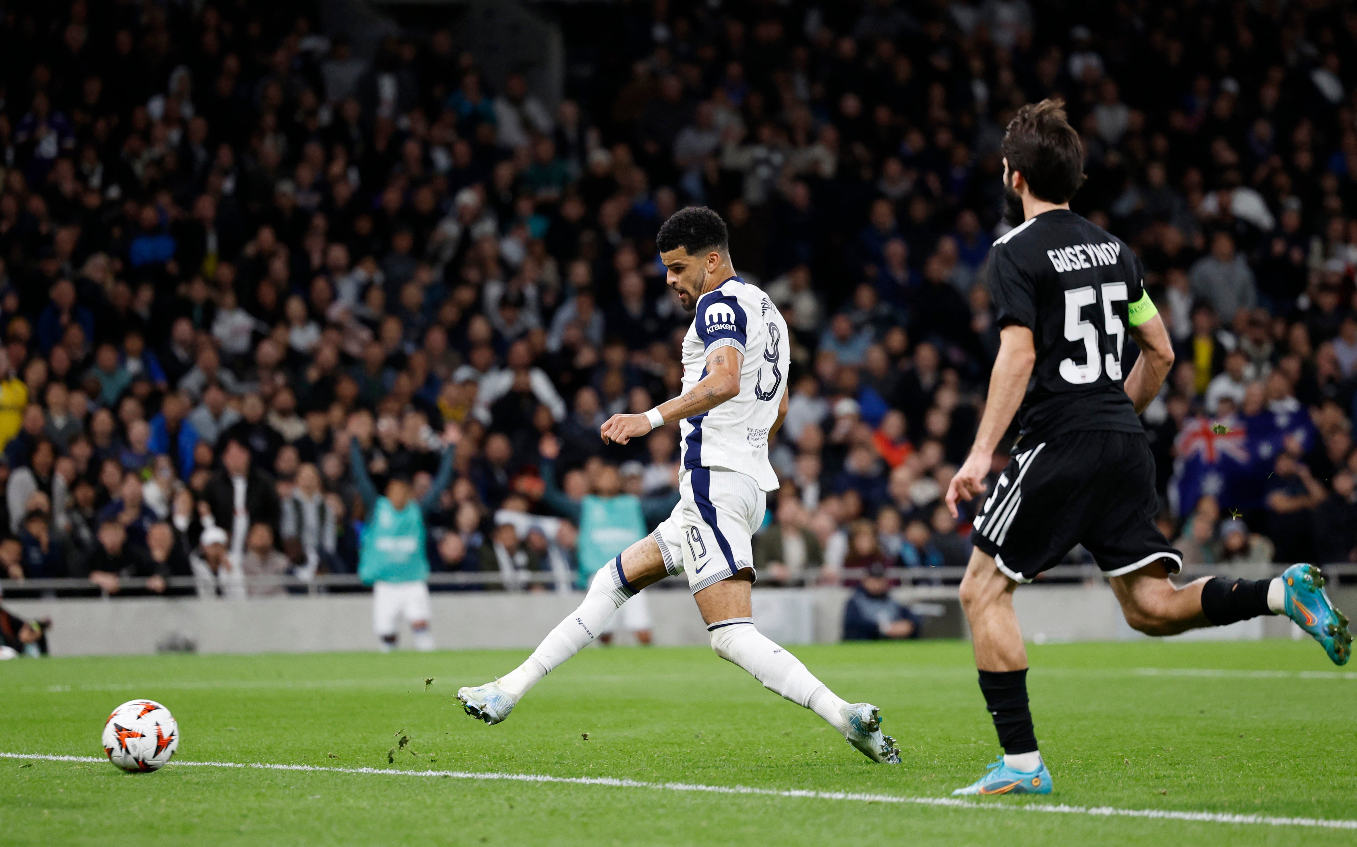 Solanke scored his second Spurs goal to wrap up victory