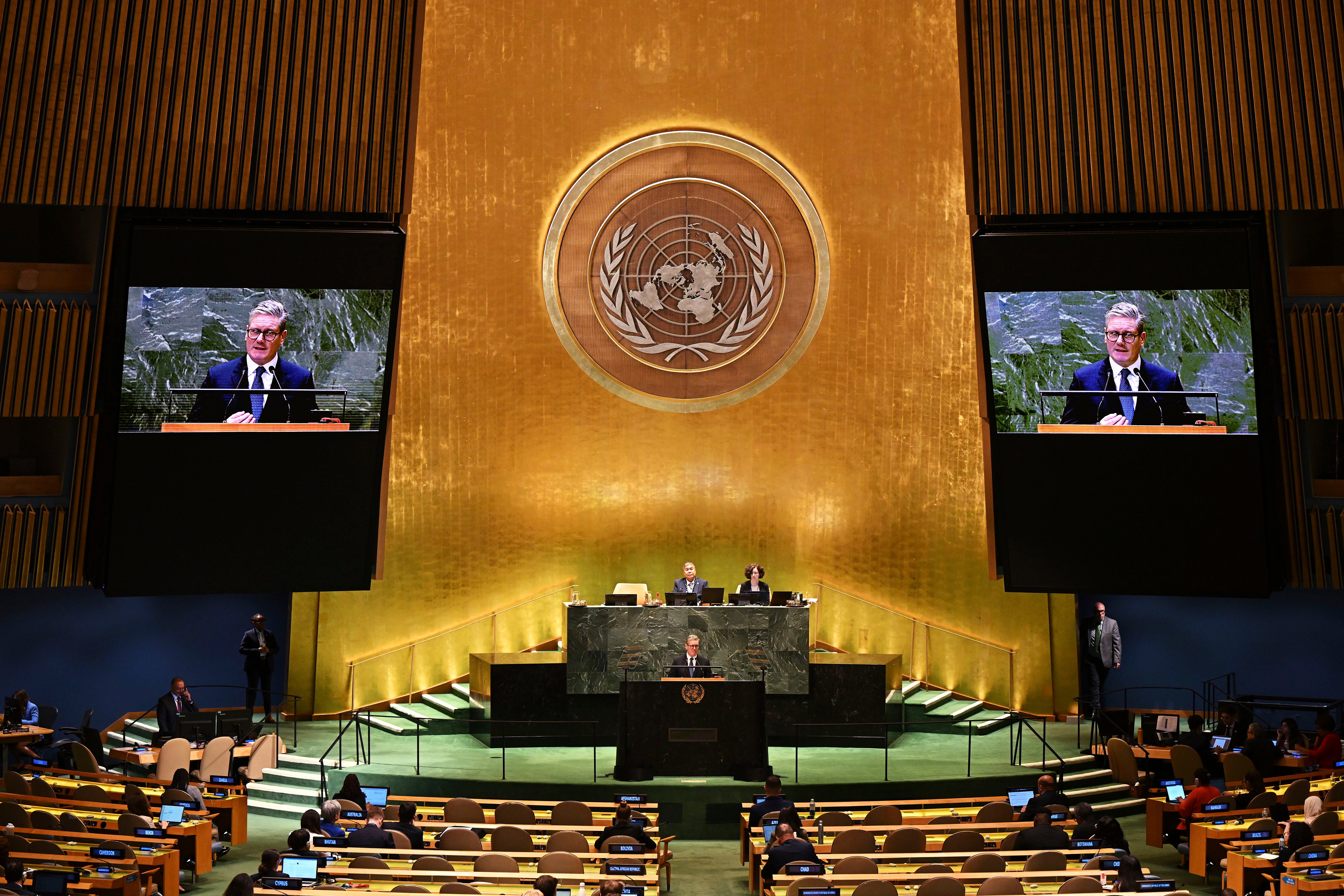 Britain’s Prime Minister Keir Starmer addresses the 79th session of the United Nations General Assembly on Thursday