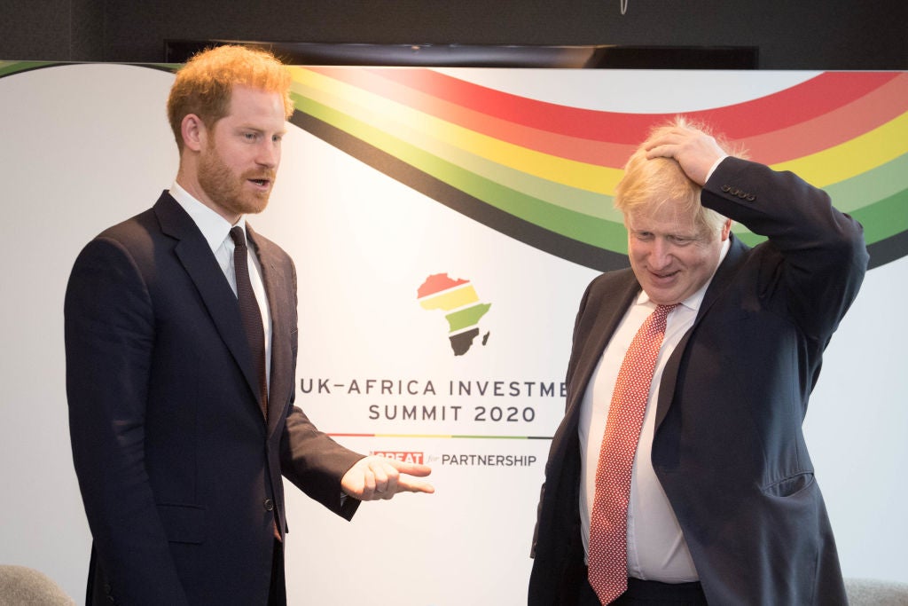 Prince Harry meets Boris Johnson on the day the former prime minister says he was asked to convince the Duke not to leave the UK