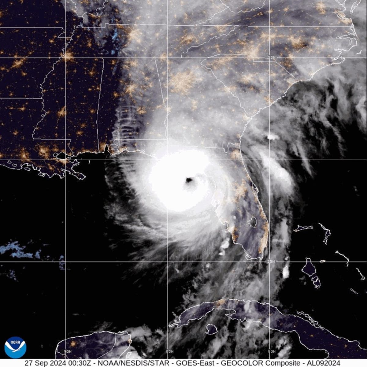 On the map: Depiction of the deadly path of Hurricane Helene, which hits Georgia after making landfall in Florida