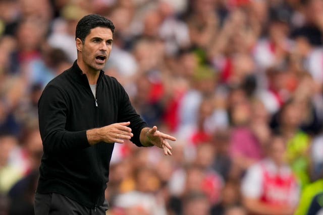 <p>Arteta directs from the touchline at the Emirates Stadium</p>