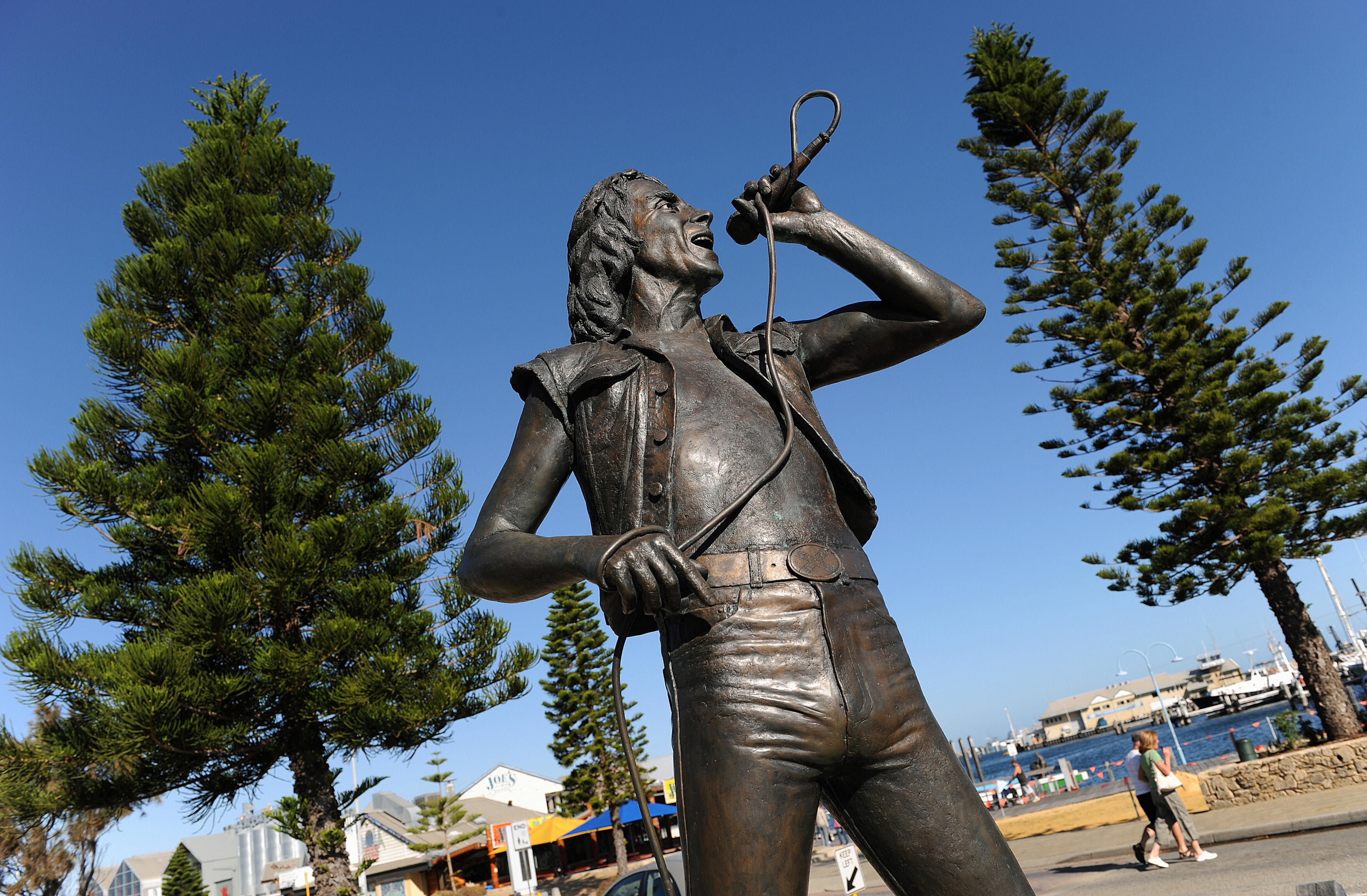 A statue of Bon Scott in the Australian port city of Fremantle, where he grew up