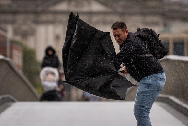 <p>The Met Office has issued a series of fresh weather alerts, warning winds gusting to 80mph and heavy rain are set to batter the UK in the days ahead</p>