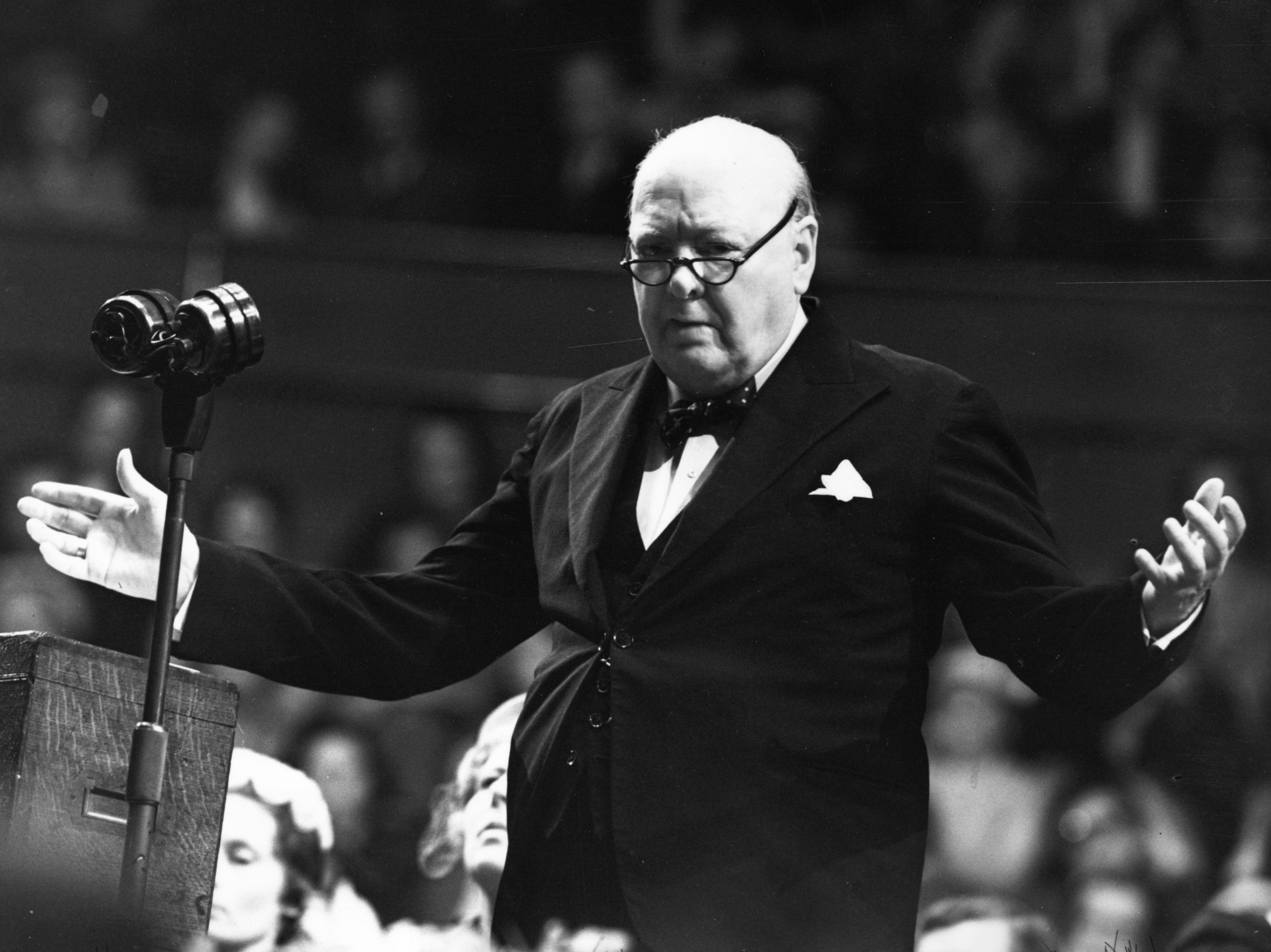 Evelyn Waugh, who loathed Churchill (pictured), said the wartime leader was ‘a master of sham-Augustan prose’