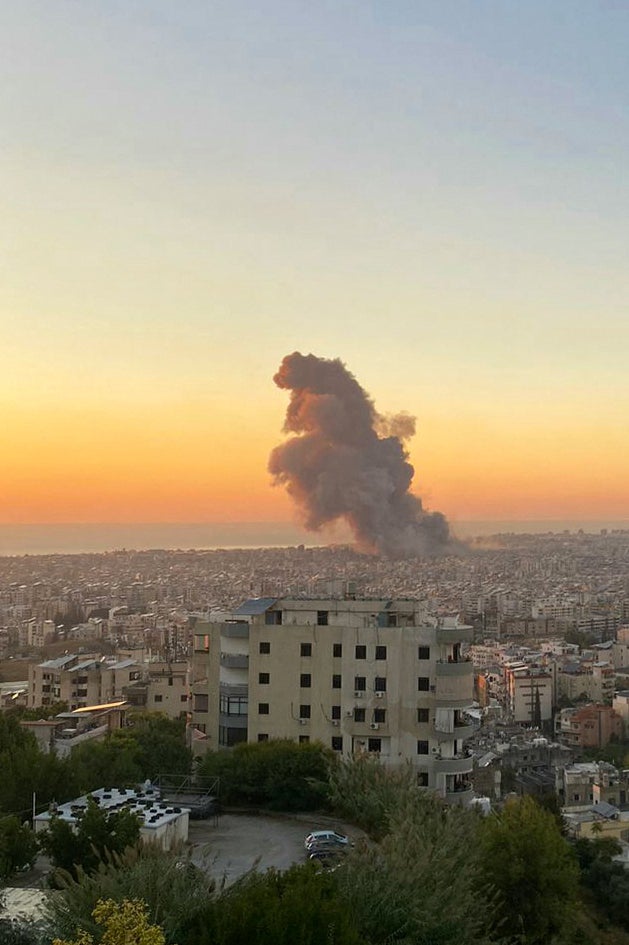 Israeli bombing of Iran-backed Hezbollah strongholds around Lebanon in 2024