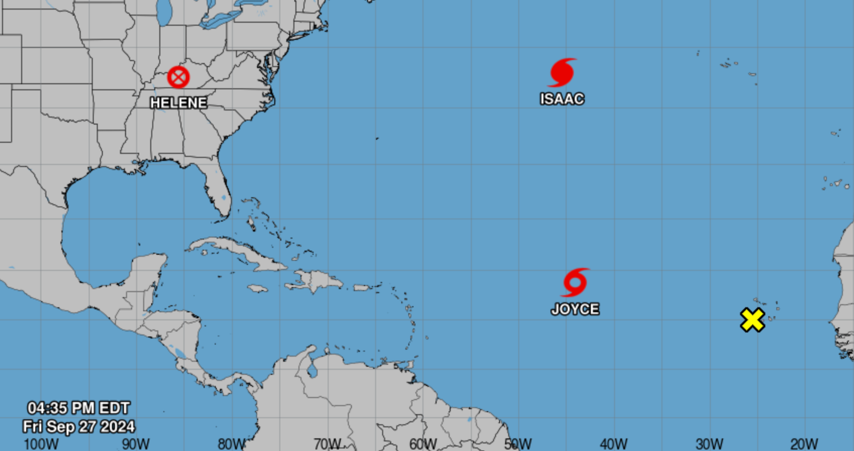 Tropical Storm Joyce became more organized Friday afternoon over the Atlantic Ocean, as the storm shifted to the northwest