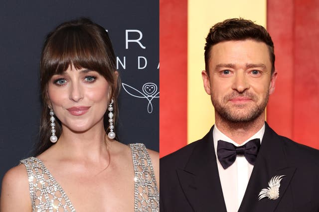 <p>Dakota Johnson and Justin Timberlake </p>