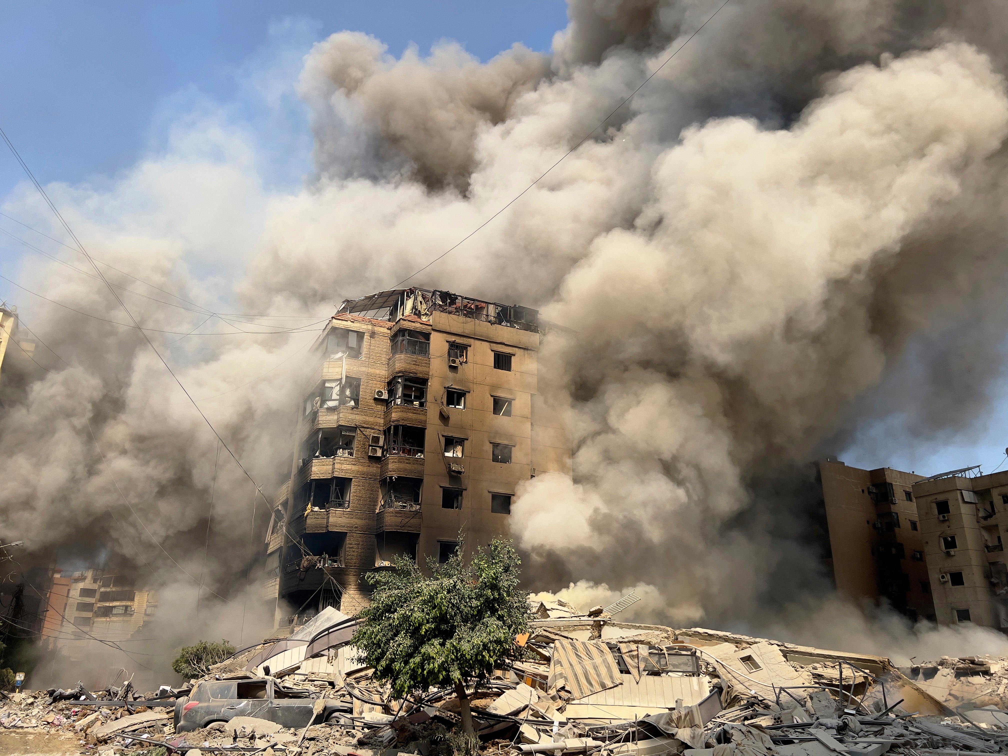 Israel’s attacks in southern Beirut continued on Saturday