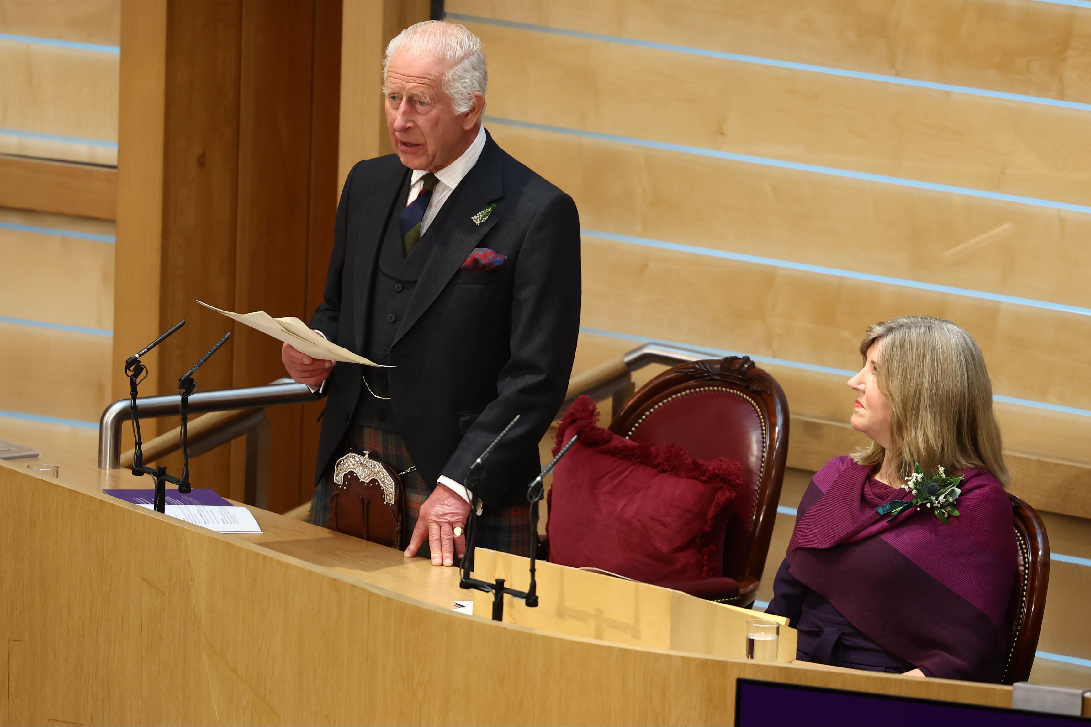 King Charles delivered a speech at the event.