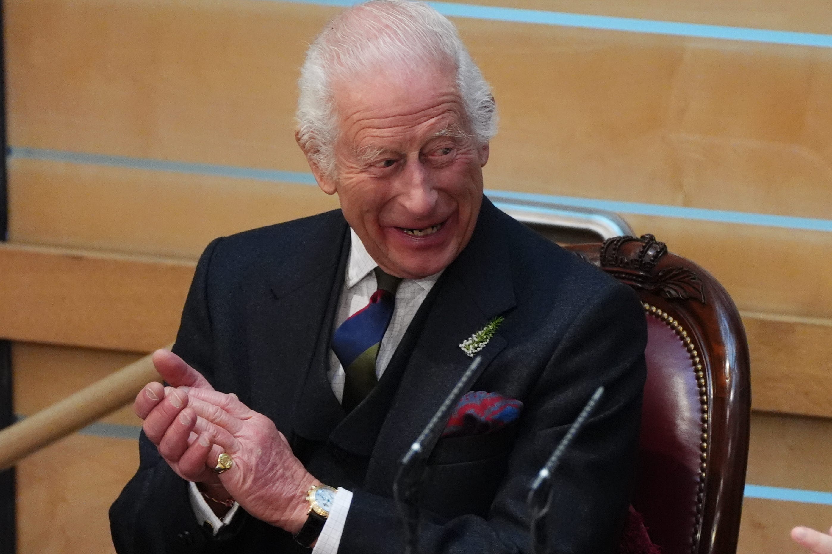 The King has marked the 25th anniversary of the Scottish Parliament (Andrew Milligan/PA)