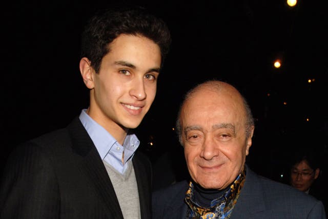 <p>Omar al-Fayed pictured with father Mohamed al-Fayed </p>