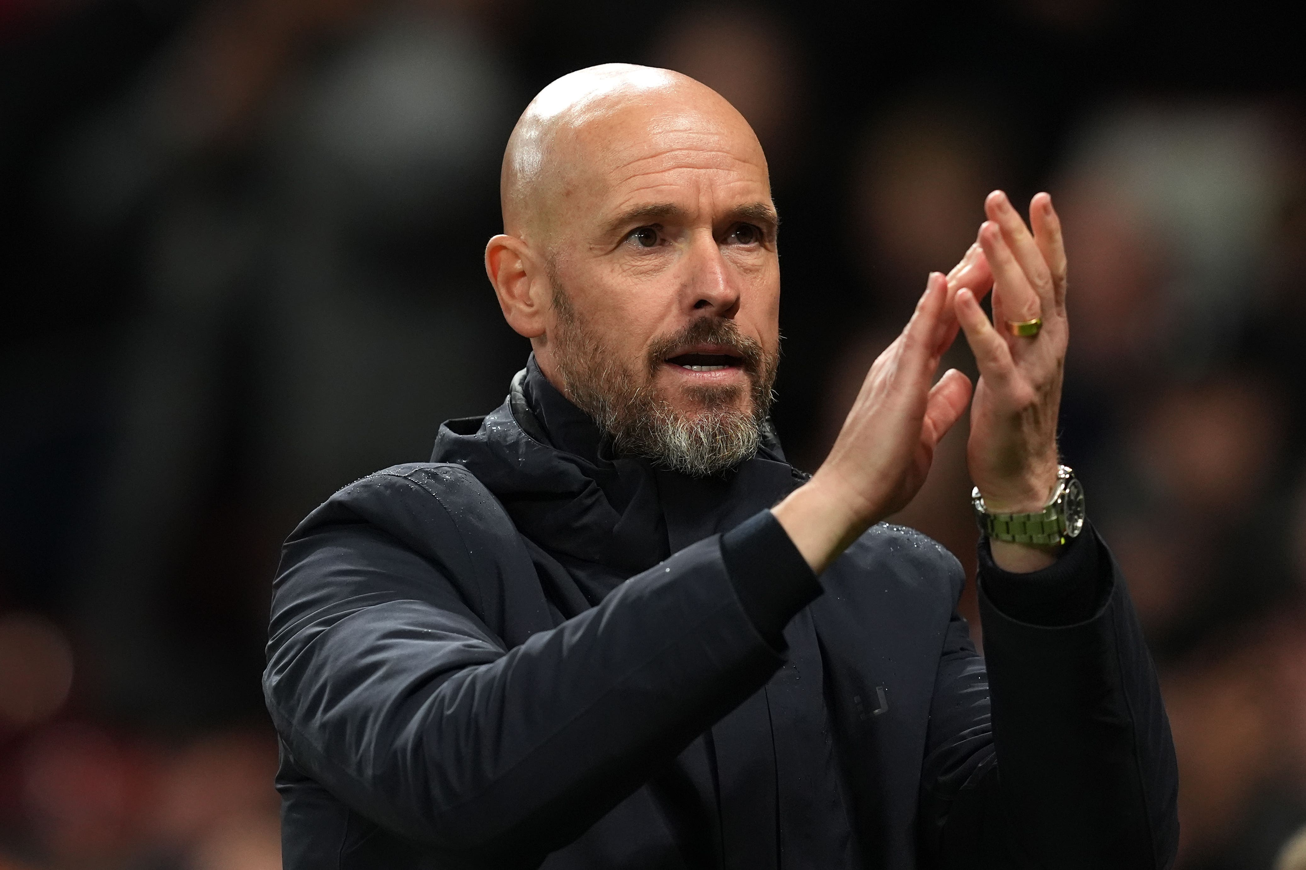 Erik ten Hag is preparing for the visit of Tottenham (Martin Rickett/PA)