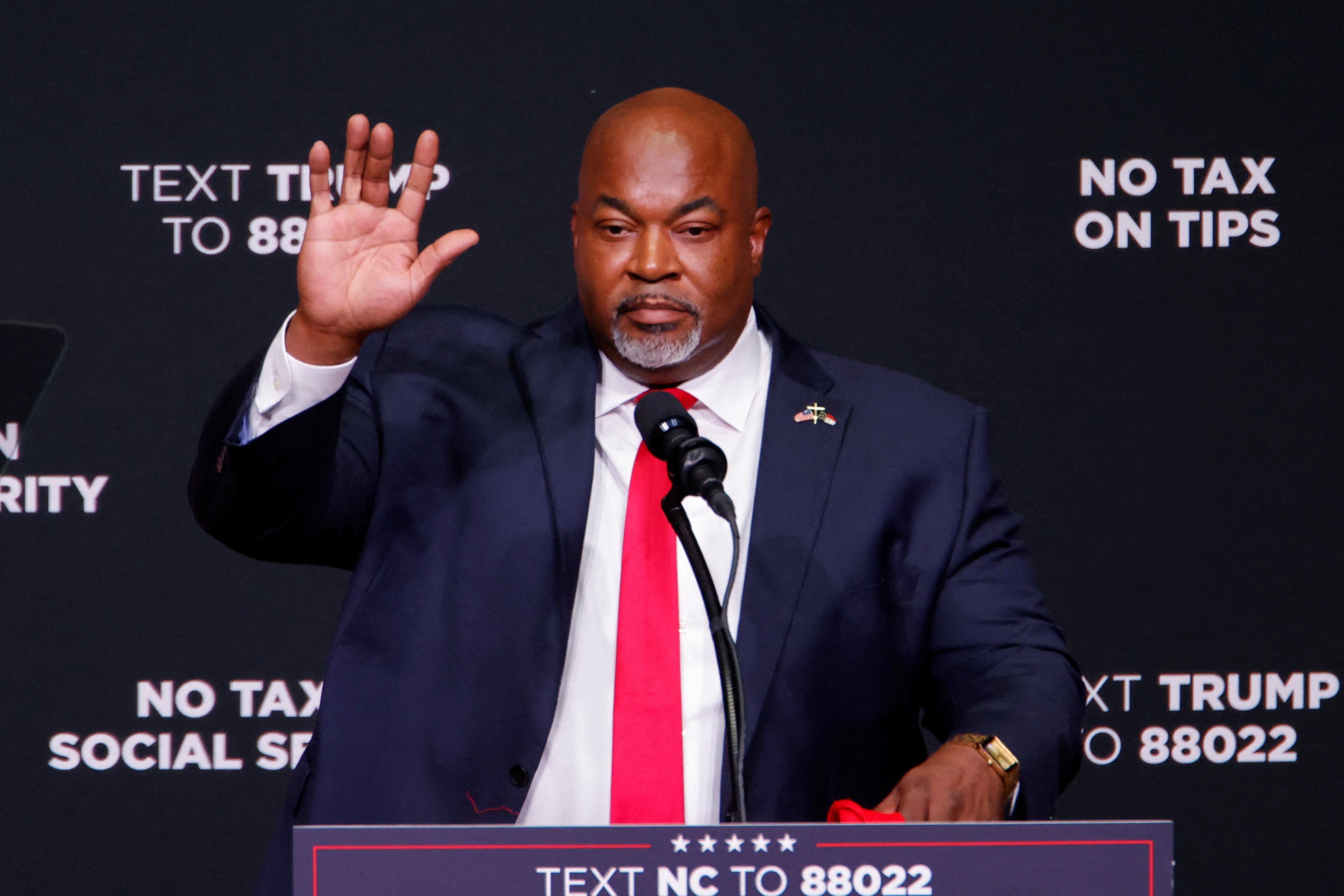 North Carolina Lieutenant Governor Mark Robinson suffered second-degree burns during a campaign stop at a truck show