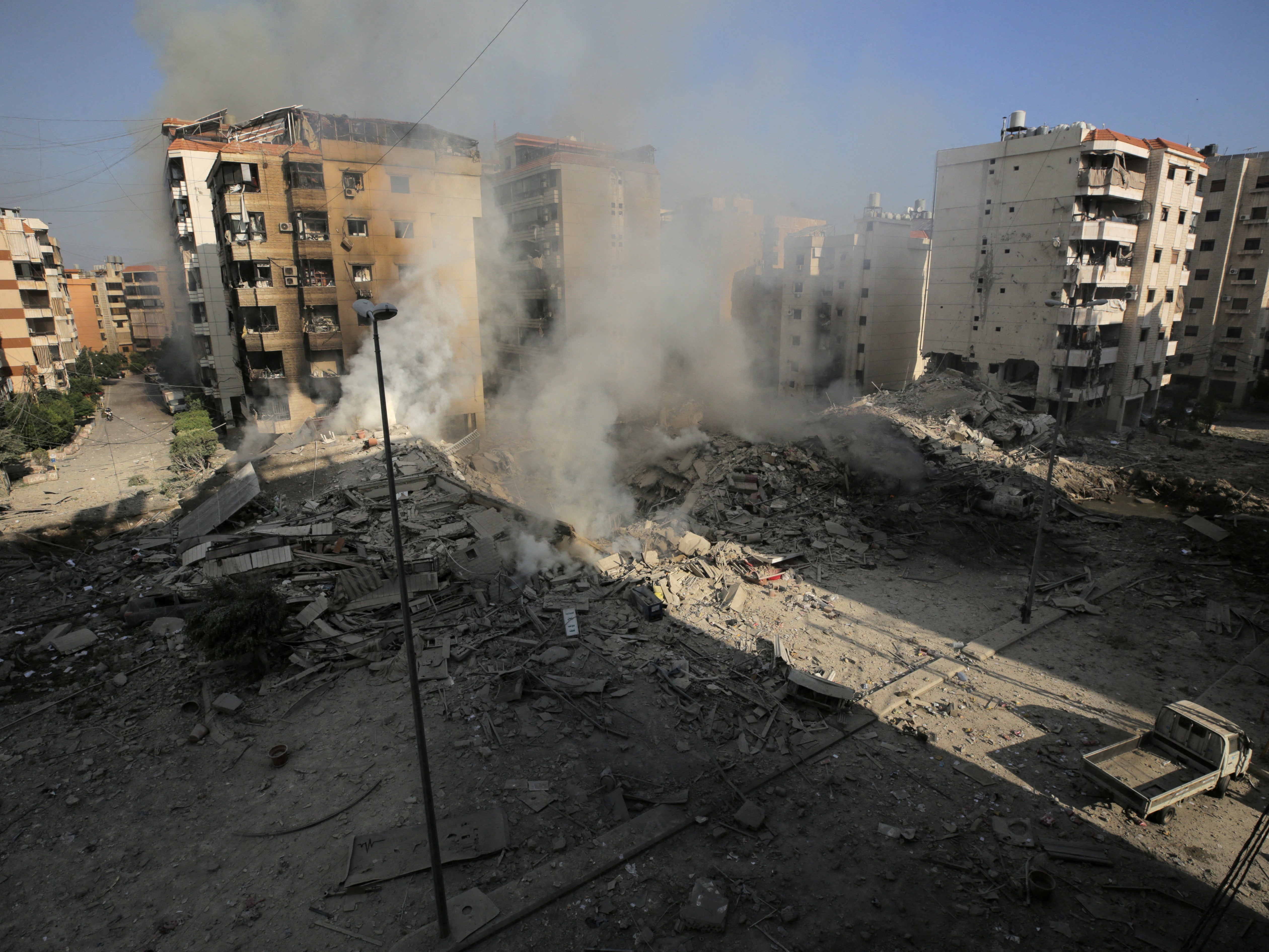 The damage in the aftermath of Israeli air strikes on Beirut’s southern suburbs