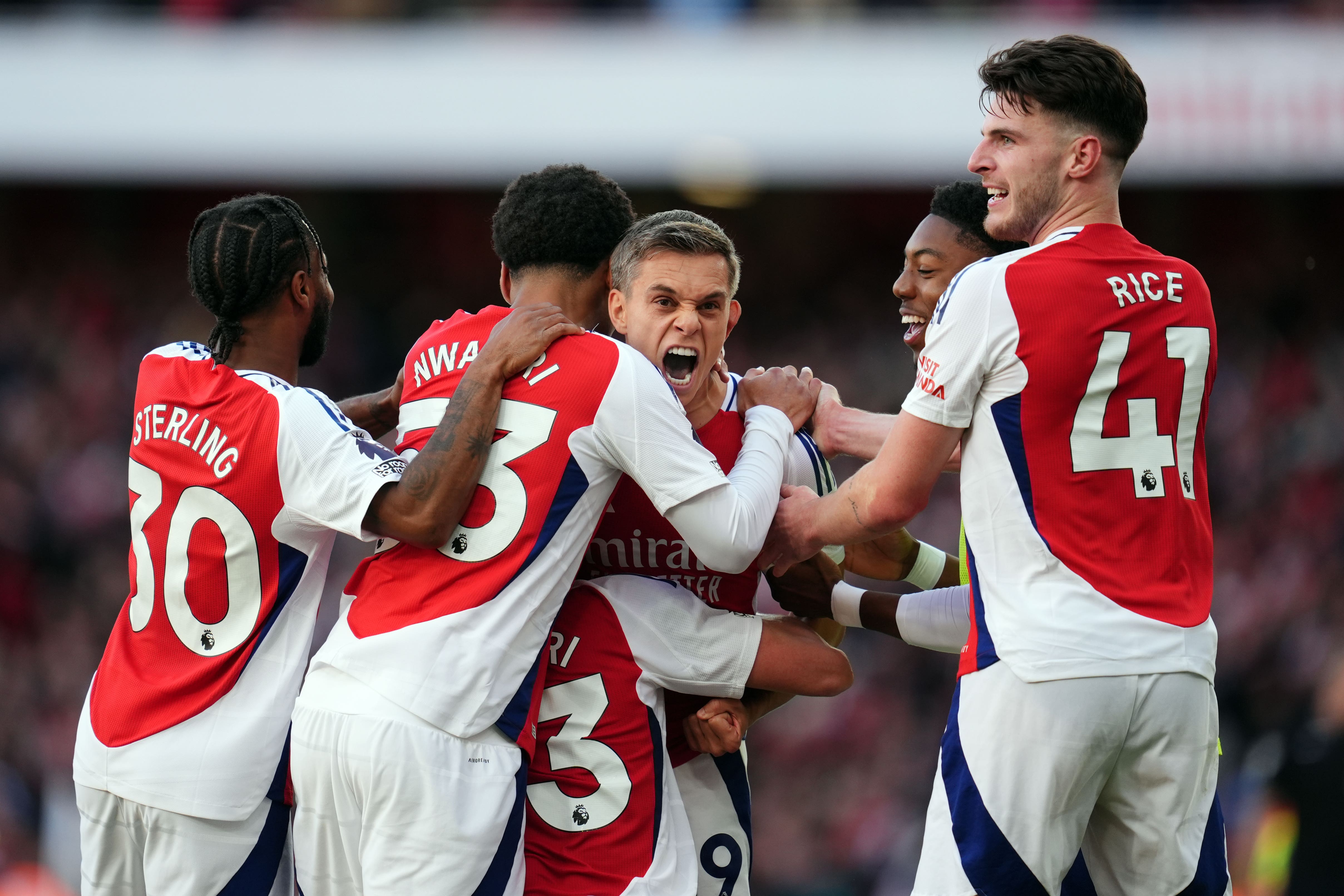 Arsenal could celebrate a dramatic late win over Leicester