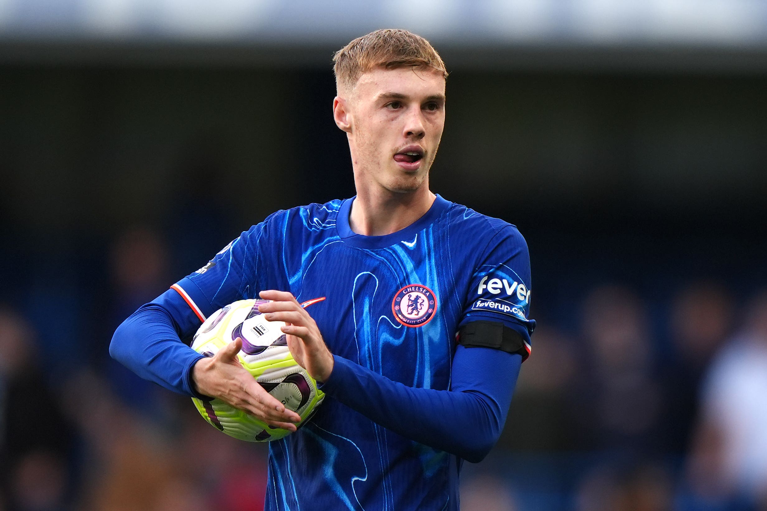 Cole Palmer with the match ball after his four goals against Brighton.